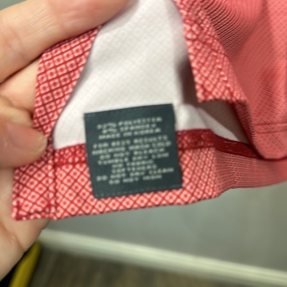 Turtleson Clarence mini diamond Jaquard performance polo red size medium.NWT - Picture 6 of 10